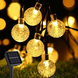 Aisutha Solar Lichterkette Aussen, 8M 40 LED Solar 8 Modi Kristall Kugeln Wasserdicht IP65 Outdoor Solar für Garten, Terrasse, Balkon, Hochzeit - 1