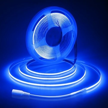 ALITOVE COB LED Streifen 24V Blau Flexibel LED Lichtstreifen 10m Selbstklebend 320LEDs/M Nicht Wasserdicht IP30 für DIY Innenbeleuchtung Heimdekoration (Ohne Netzteil und Dimmer) - 1