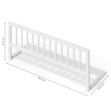 Bellabino Yuna Rausfallschutz für Kinder aus Kiefer Massivholz, klappbares Bettgitter für Reisen, 90 x 37 x 33 cm, Bettschutzgitter für Kleinkinder und Babys, weiß lackiert - 4