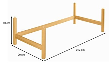 BioKinder 22232 Noah Unterbau-Element Hochbett aus Massivholz Erle 60 cm - 2