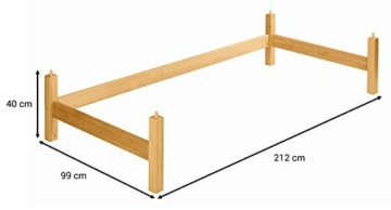 BioKinder 22240 Noah Unterbau-Element Hochbett aus Massivholz Erle 40 cm - 2