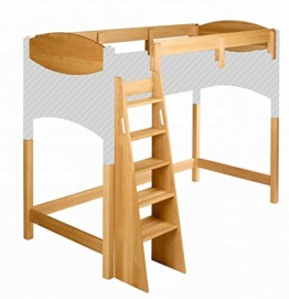 BioKinder 22594 Noah Umbauset zum Hochbett aus Massivholz Erle 90 x 200 x 120 cm - 1