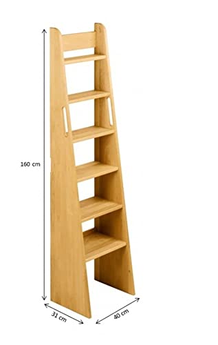 BioKinder Treppen-Leiter Leiterregal Hochbettleiter Noah aus zertifiziertem Massivholz Erle 160 x 40 x 31 cm - 2