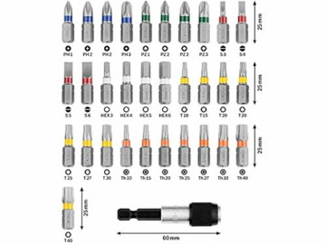 Bosch Accessories 32 tlg. Schrauberbit Set (Zubehör Bohrschrauber Schraubendreher Bitset) - 3