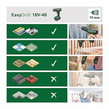 Bosch Home and Garden 06039D8005 Bosch Akkuschrauber EasyDrill 18V-40 (2 Akku 2,0 Ah, 18 Volt System, im Koffer) - 3