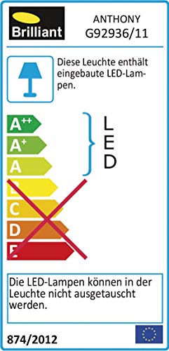 Brilliant Antony Klemmleuchte LED fest eingebaut Titan - 5