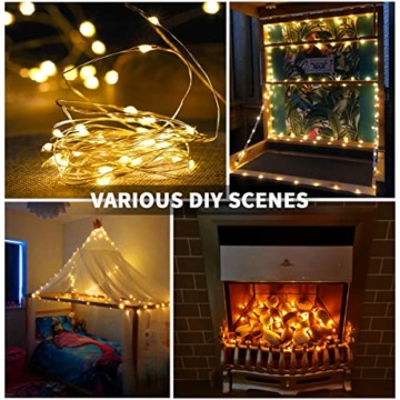 Dalugo Lichterkette Batterie, 3m 30 LED Warmweiß außen Lichterketten für Weihnachten, Schlafzimmer, Party, Hochzeit - 6