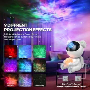 Dienmern Astronaut Projektor 2.0 Nachtlicht Sternenhimmel, LED Sternenhimmel Galaxy Projektor mit Fernbedienung und Timer, Sternlichtprojektor für Schlafzimmer & Decke, Geschenk für Kinder - 2