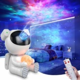 Dienmern Astronaut Projektor 2.0 Nachtlicht Sternenhimmel, LED Sternenhimmel Galaxy Projektor mit Fernbedienung und Timer, Sternlichtprojektor für Schlafzimmer & Decke, Geschenk für Kinder - 1