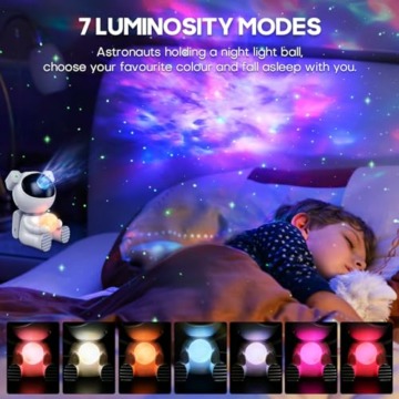 Dienmern Astronaut Projektor 2.0 Nachtlicht Sternenhimmel, LED Sternenhimmel Galaxy Projektor mit Fernbedienung und Timer, Sternlichtprojektor für Schlafzimmer & Decke, Geschenk für Kinder - 4