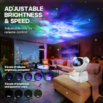 Dienmern Astronaut Projektor 2.0 Nachtlicht Sternenhimmel, LED Sternenhimmel Galaxy Projektor mit Fernbedienung und Timer, Sternlichtprojektor für Schlafzimmer & Decke, Geschenk für Kinder - 5