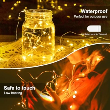 【30 Stück】 LED Mini Lichterkette mit Batterie, 2M 20 LED Led Lichterkette mit Batteriebetrieben, Lichterkette Innen, DIY Lichterkette Klein Wasserdicht für Party Hochzeit Weihnachtsdeko (Warmweiß) - 3