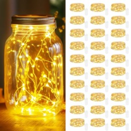 【30 Stück】 LED Mini Lichterkette mit Batterie, 2M 20 LED Led Lichterkette mit Batteriebetrieben, Lichterkette Innen, DIY Lichterkette Klein Wasserdicht für Party Hochzeit Weihnachtsdeko (Warmweiß) - 1