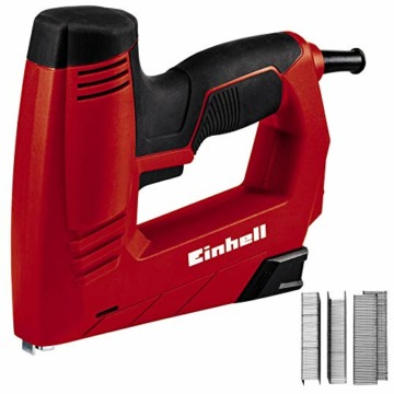 Einhell Elektrotacker TC-EN 20 E (für Klammern Typ 53, Nägel Typ 47, elektronische Schlagkraftvorwahl, Sicherheitsnase, inkl. 1000 Klammern/500 Nägel) - 1