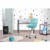 FurnitureR Moderne Einstellbare Design Computer Sitz Schreibtisch Drehbare Armlose Kinder Lernraum Home Office Task Stuhl, Türkis, ‎Plastic, Turquoise, 38.5CM x40CM x75-87CM - 4