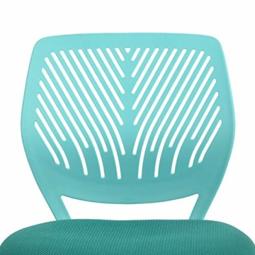 FurnitureR Moderne Einstellbare Design Computer Sitz Schreibtisch Drehbare Armlose Kinder Lernraum Home Office Task Stuhl, Türkis, ‎Plastic, Turquoise, 38.5CM x40CM x75-87CM - 9