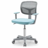 GOPLUS Schreibtischstuhl Kinder, Höhenverstellbarer Kinderdrehstuhl, Sitzhöhe 40-54cm, Kinder Bürostuhl mit Rückenlehne, Armlehnen, Ergonomischer Jugenddrehstuhl für 3-10 Jahre (Blue) - 1