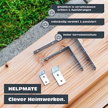 HELPMATE – 24 Stück Stuhlwinkel 100x100x20 mm – Winkelverbinder galvanisch verzinkt & blau passiviert – Möbelwinkel mit hervorragendem Korrosionsschutz, stabil & langlebig – einfache Montage - 6