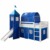 Homestyle4u 1576, Kinderbett 90x200 Weiß Blau Hochbett mit Rutsche Treppe Turm Tunnel Vorhang Bettgestell Holz Kiefer - 4