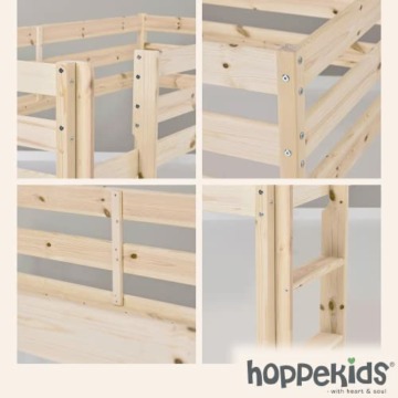 Hoppekids ECO Comfort Hochbett | 70x160 mit Lattenrost | Natur | Das Nordische Umweltzeichen | TÜV-Zertifiziert | FSC®-zertifiziertes massives Kiefernholz | Entworfen in Dänemark - 6