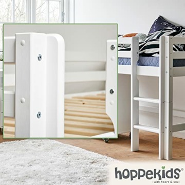 Hoppekids ECO Dream Halbhochbett - FSC-zertifiziertes Kiefernholz, TÜV-Zertifiziert, Label Nordic Swan, 70x160 cm, Weiß - Perfekt für kleine Schlafzimmer und Kinder im Wachstum, konvertierbar - 4