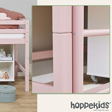 Hoppekids ECO Dream Kinder Hochbett 90x200 mit Lattenrost | Blasses Rosa Massivholz | Holz Bett für Mädchen und Jungen - 5