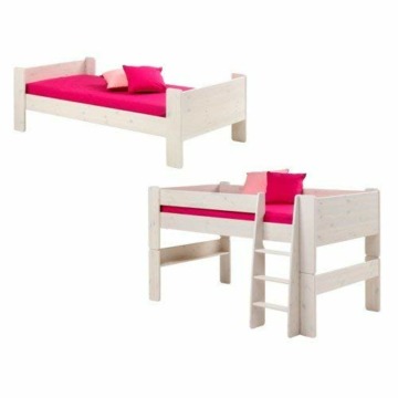 Hoppekids For Kids Umbauset vom Einzelbett zum Spielbett , Hochbett, 114 x 114 x 206 cm (B/H/T), Kiefer massiv, weiss - 2