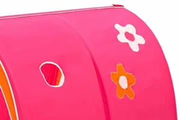 Hoppekids Tunnel / Höhle Flower Power für Hochbett, Halbhochbett, Spielbett Breite 90 cm, Textil, rosa, 90 x 73 x 102 cm - 4