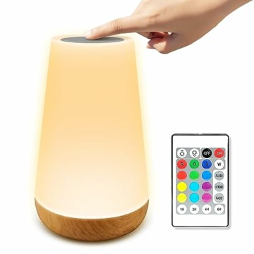 Hyted LED Nachttischlampe mit Speicherfunktion und Touch-Dimmbarkeit, Nachtlicht für Kinder mit 13 Farben & 5 Helligkeitsstufen, USB C Aufladbar Atmosphäre Nachtlampe für Schlafzimmer,Kinderzimmer - 1