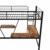 Idemon 90x200cm Bettgestell Metallbett, Eisenbett, Hochbett mit L-förmigem Schreibtisch und einem Regal für Kinder, Jugendliche und Erwachsene, schwarz - 5