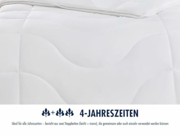 Irisette Lotte 4-Jahreszeitendecke - Produziert in Deutschland - Steppbett mit Top Cool Gewebe, 95 Grad waschbar, inkl. Aufbewahrungstasche, 155 x 220 cm, weiß, Öko-Tex Zertifiziert - 5