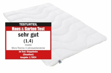 Irisette Micro Thermo Ganzjahresdecke, Bettdecke für den Übergang mit Bezug aus softer Microfaser, 220 x 240 cm, Öko Tex zertifiziert, produziert nach deutschem Qualitätsstandard - 1