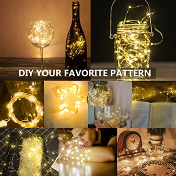 Jsdoin LED Mini Lichterkette mit Batterie, 6x20er Micro Lichterkette außen Batterie, 2M DIY kleine Lichterketten Wasserdicht für Party Hochzeit Weihnachten Beleuchtung Deko - 4