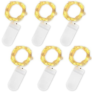 Jsdoin LED Mini Lichterkette mit Batterie, 6x20er Micro Lichterkette außen Batterie, 2M DIY kleine Lichterketten Wasserdicht für Party Hochzeit Weihnachten Beleuchtung Deko - 1