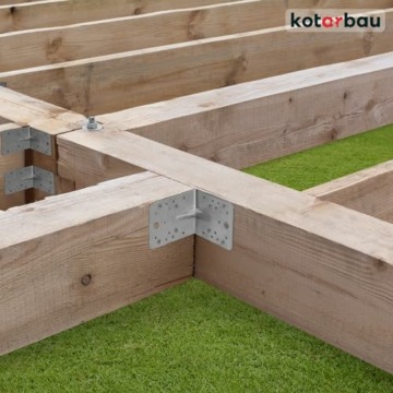 KOTARBAU® 25 Stk. Winkelverbinder mit Rippe Sicke 75x75x55 mm Lochwinkel Bauwinkel Holzverbinder Balkenwinkel Winkel Holzverbinder Metall Winkelverbinder Verzinkt Silber - 8