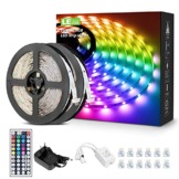 LE LED Strip 10M (2x5M) RGB Set, LED Streifen 5050 SMD, 12V, Selbstklebend, Flexibel LED Band, Lichtband IP20, Dimmbar Leiste Lichterkette mit Fernbedienung für Haus,Party,Bar,TV - 1