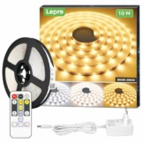 Lepro LED Strip Dimmbar 10M, LED Streifen 600 LEDs Warmweiss bis Kaltweiss, Weiß Band Lichterkette, Lichtleiste, Superhell Warmweiß Kaltweiss DIY Lichtband Leiste, Kette Stripes für Küche Deko - 1