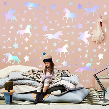 Leuchtsterne Wandtattoo Einhorn Kinderzimmer Mädchen Leuchtsticker Einhorn Leuchtsterne Selbstklebend Wandsticker Sternenhimmel Leuchtaufkleber Aufkleber Babyzimmer Deko Geschenke für Mädchen Jungen - 5