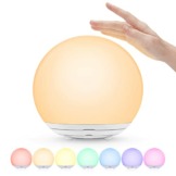 Nachtlicht Kinder,USB Aufladbare Stilllicht Baby mit RGB,Berühren Nachttischlampe Dimmbar Warmen Licht & 7-Farben-Licht, Touch&Switch-Steuerung, Timmer für Baby,Kinderzimmer,Camping,Geschenk - 1