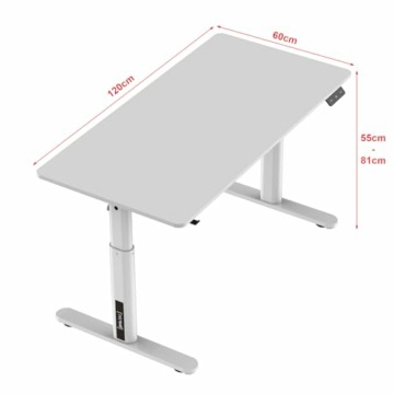 pro.tec Höhenverstellbarer Kinderschreibtisch Ringe 120 x 60 cm Computertisch für Kinder Weiß Schülerschreibtisch - 2