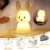 SOLIDEE Bunny Silikon Nachtlicht Kinder USB-Aufladung Nachttischlampe mit 7 Lichtwechsel & Tap Control & Timing Funktion 1200mAh Kinderzimmer Deko Geschenke Spielzeug Schlaflichter Nachtlicht Baby - 3