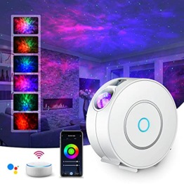 SUPPOU LED WIFI Sternenhimmel Projektor, Smart Nachtlicht 3D Galaxy Sternenprojektor Lampe Kinder Erwachsense mit RG Dimming/Stimmenkontrolle/WiFi Verbindung für Kinder Party Dekoration - 1