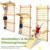 UISEBRT Sprossenwand Kletterwand Holz Turnwand Klettergerüst Indoor Turngeräte für Kinder und Erwachsene, Heimsportgerät Fitness Sportgerät mit Stange Turnringe Rutsche Strickleiter, bis 100kg - 4