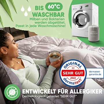 Welldora OPTICLIMA Allergiker Bettdecke 155x220 | Fachärztlich getestet & Oeko-Tex | Zweiteilige Sommerdecke & Winterdecke | 4 Jahreszeiten Bettdecken mit Druckknöpfen | Premium Duvet 155x220cm - 4